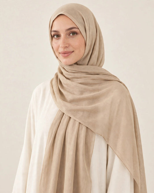 Beige front drape