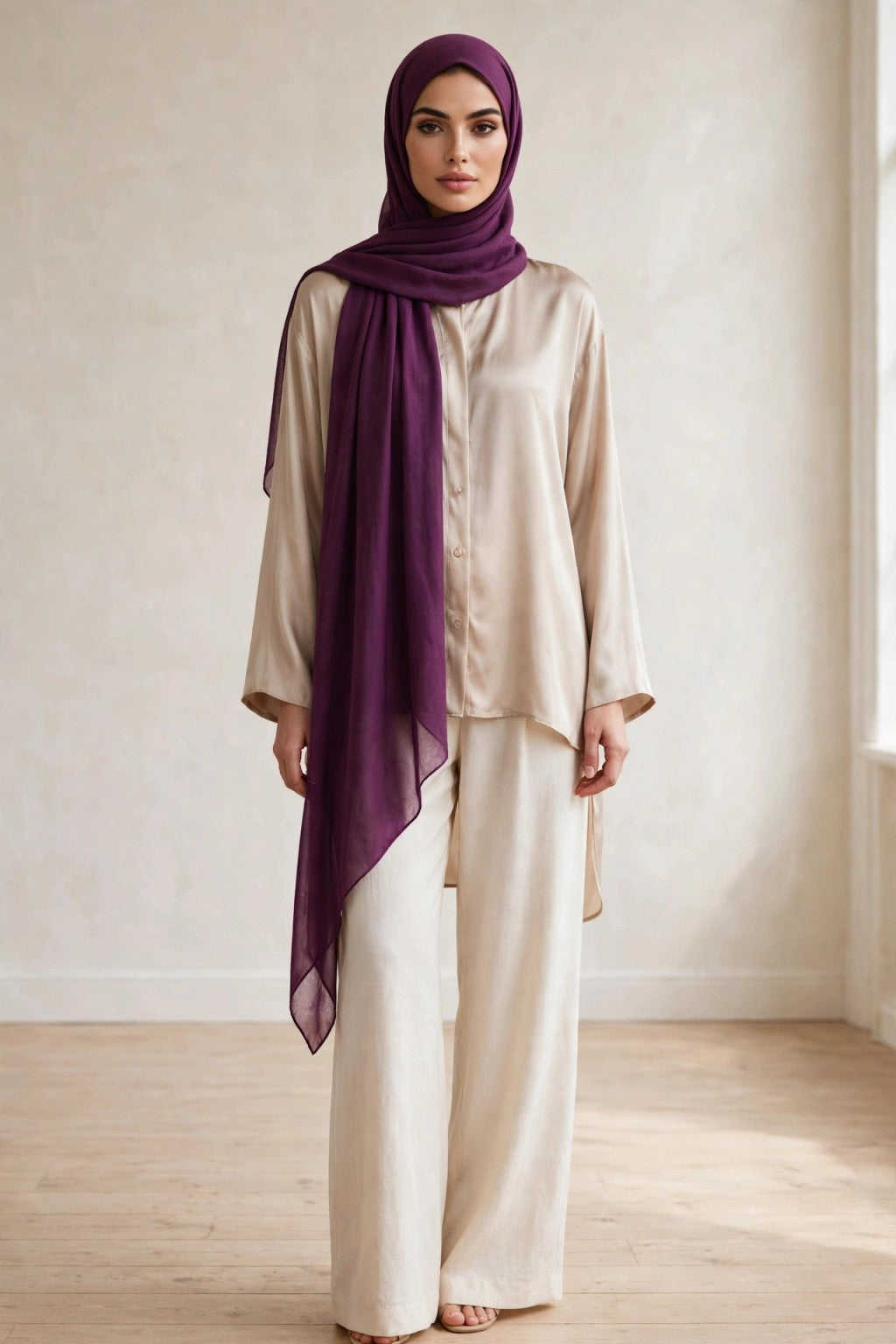 Purple #72 modal hijab photo 4