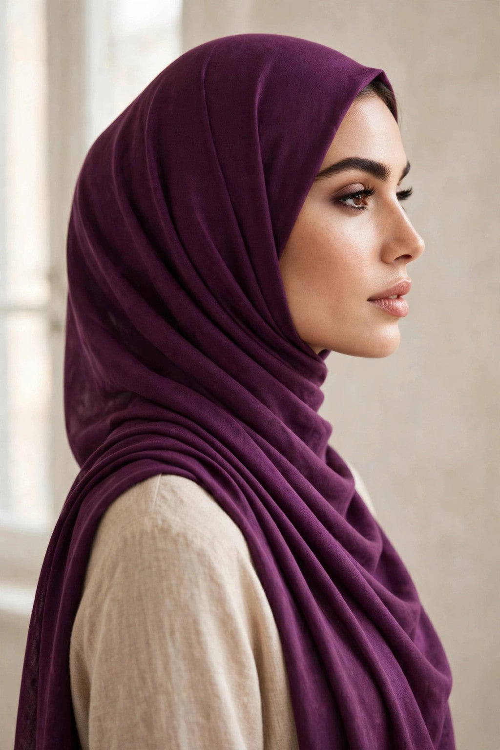 Purple #72 modal hijab photo 5