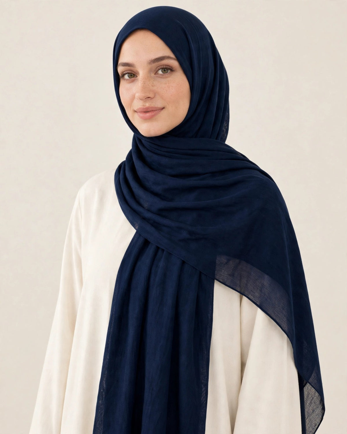 LUMA Signature Modal Navy hijab front styling