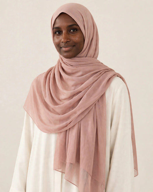 LUMA Signature Modal Soft Blush hijab front styling