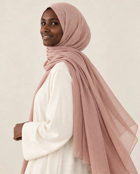 LUMA Signature Modal Soft Blush hijab side drape